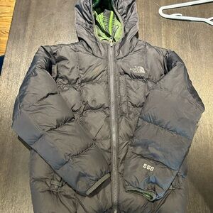 Reversible ! The North Face gray and green Puffer 550